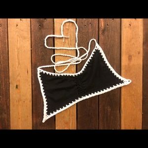 🖤 Crochet trim diy bikini bralette top.